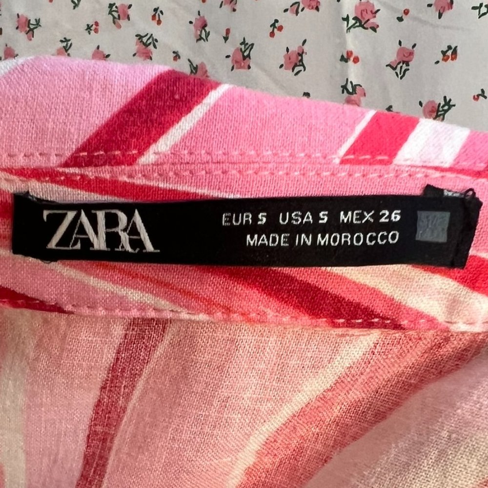 Pink Linen Mini Dress - Picture 2 of 7